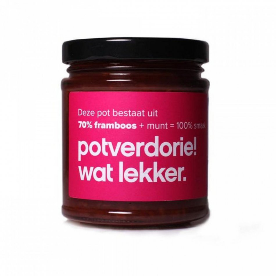 Potverdorie! Frambozen-muntspread, 210 ml